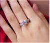 Hot Luxury 3 CT 14 K banhado a ouro branco anel de noivado, jóias finas simular anel de casamento do diamante para as mulheres, qualidade de Luxo