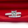Luxe 1 CT Princess Cut, Sterling Zilveren Ringen Wit Vergulde Verlovingsring voor Lady, Simuleer Diamond Ringen voor vrouwen