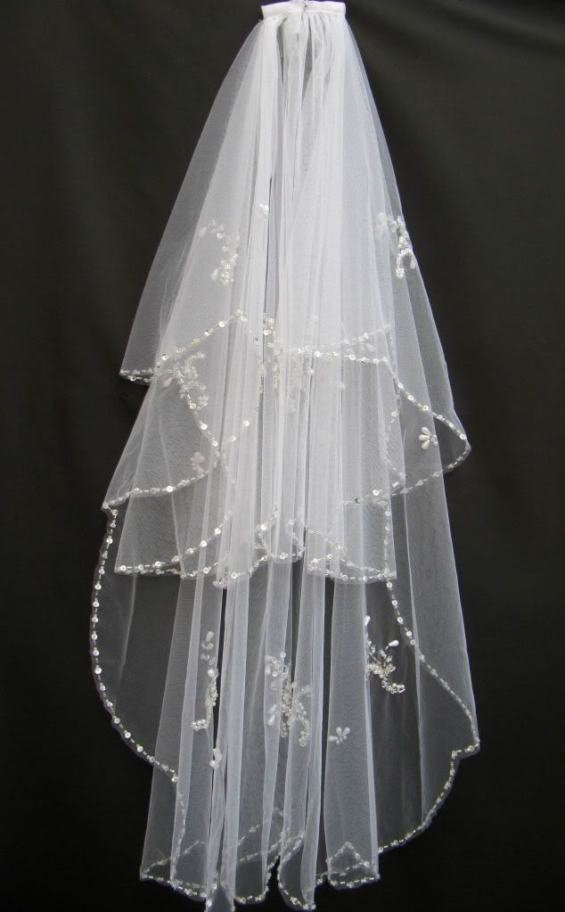 2T White or Ivory beading Wedding Accessory Veils Bridal Veil Retail Whole Crystal Beaded Bridal Veil With Comb226V