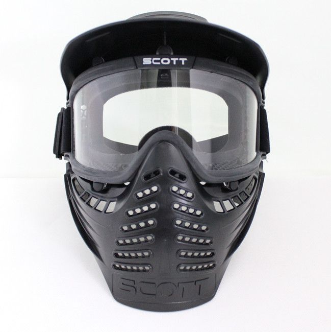 

Drss Safty Airsoft Paintball Tactical Full Face Mask With Goggle First Style Black(BK)