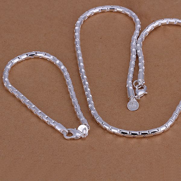 Partihandel - lägsta pris julklapp 925 sterling silver mode halsband + örhängen set s079