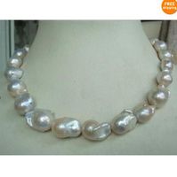 Fine Pearl Smycken Hgue Natural 18-20mm Australian South Sea White Pearl Necklace 18inch 14kg
