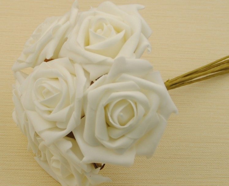 2.4" Artificial Head Rose Bouquet Latex Bridal Flowers Wedding Centerpieces Craft