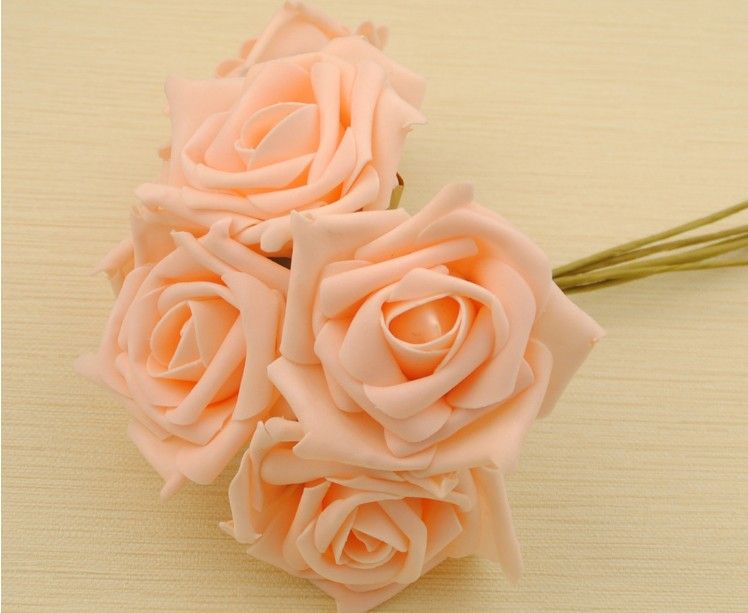 2.4" Artificial Head Rose Bouquet Latex Bridal Flowers Wedding Centerpieces Craft