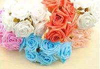 72st 2,4 "Artificial Head Rose Bouquet Latex Bridal Flowers Wedding Centerpieces Craft