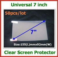 50 stks Universele 7 Inch LCD-scherm Protector Guard Film Niet Volledig scherm Grootte 155x92mm Geen Retail Packaing voor GPS-tablet PC Camera Groothandel