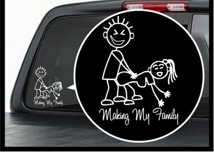(100 pieces /lot) Wholesale Making my family Vinyl Decal / Window Sticker Stick Figure Sexy Bad Car Decal
