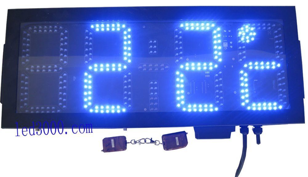 Large Size LED Display Outdoor Waterproof 8inch 4digits Blue Color Time