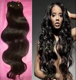 15% OFF 4 pcs/lot 100% unprocessed virgin brazilian body wave human hair weave extension weft mix length DHL free shipping natural #1b color