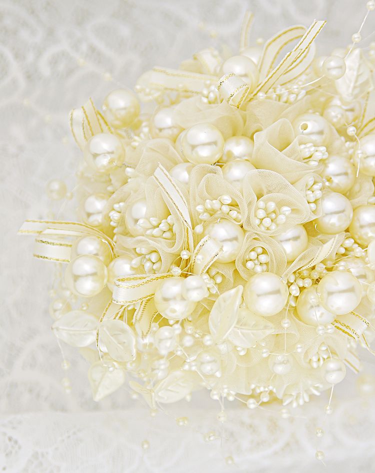 10M 12mm4mm Rose Blume Perle Perle Girlande Haar Stying Hochzeit Dekoration Handwerk DIY1846128