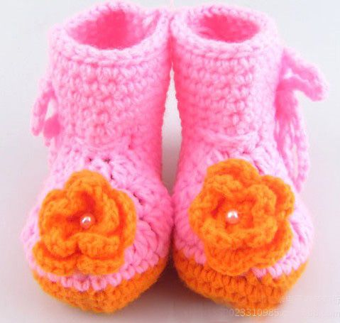 2013 yeni el yapımı tığ bebek çiçek ayakkabı çocuklar örgü ayakkabı ayakkabı bebekler için Bebek patik 14 Tarzı