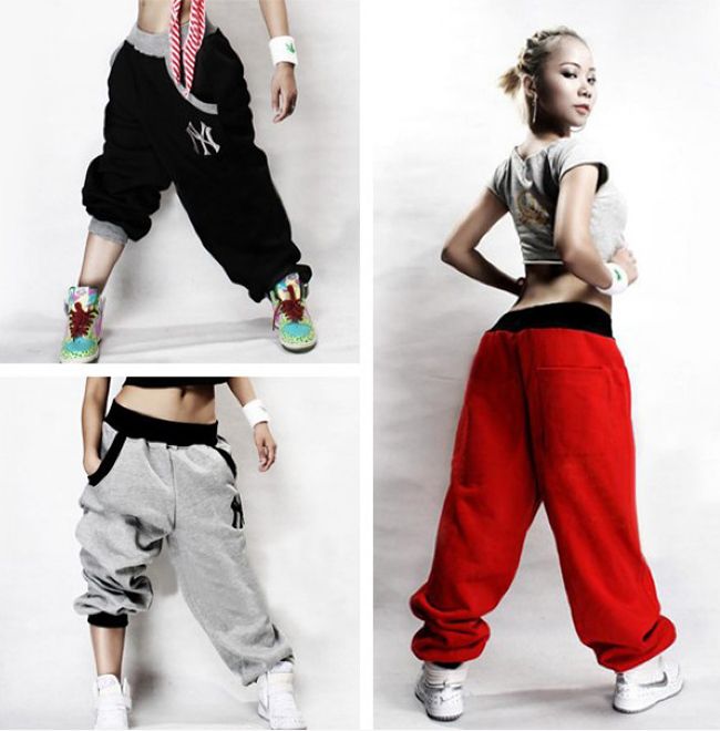 Moda Womens Casual Hip Hop SweatPants Señoras Baggy de pierna ancha DanceWear StreetWear