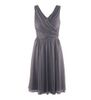 Real Sample Knee-length A-line V Neckline Ruffle Grey Chiffon Custom Made Bridesmaid Dress Gown