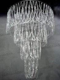 Large 4 Tiered Crystal Bead Curtain Diamond Cut Crystal For Wedding Home Hotel Decoration MYY5854