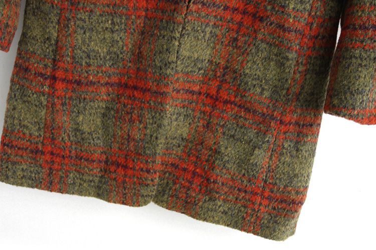 Long Slim Plaid Wool Woolen Women Jacket Coat 2013 Winter Autumn New ...