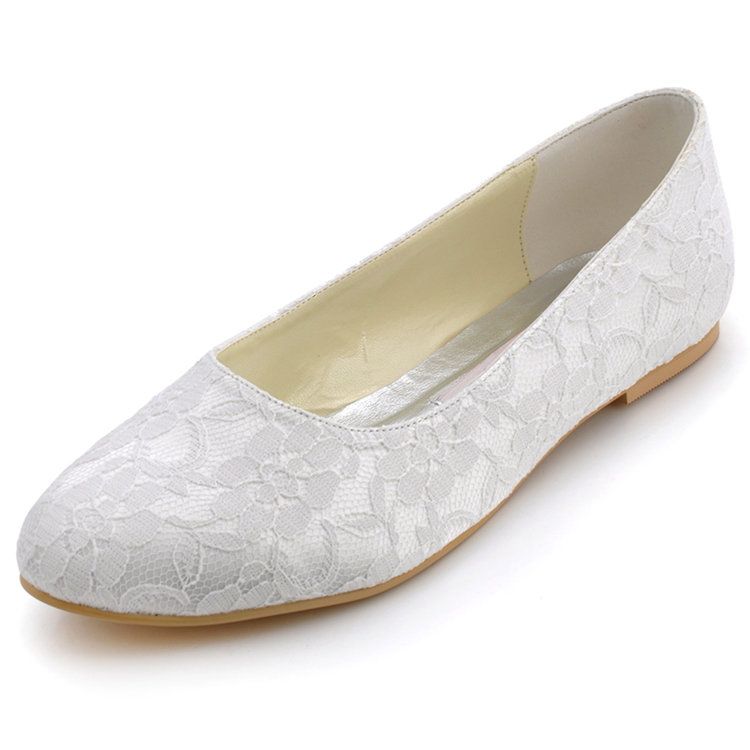 white closed toe flats