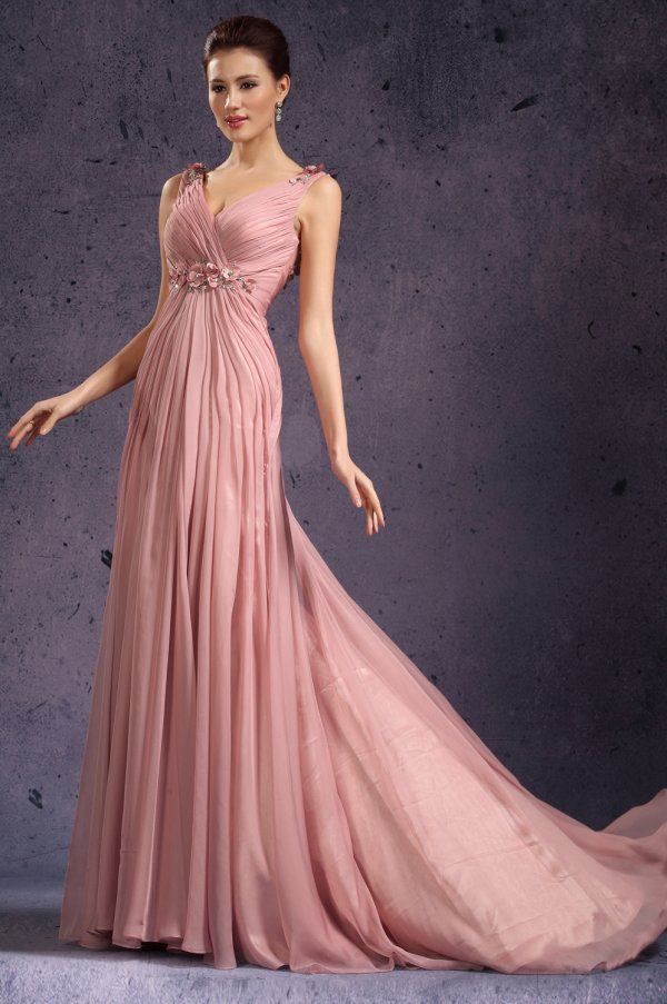 2019 New long sleeveless V neck chiffon Prom Dresses Formal Evening dresses gossip girl 3172