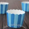 Gratis frakt! 100pcs / lot! Blå Stripes / Blå med vita krukor Hög temperatur Bakning Greaseproof Paper Muffin Cupcake Liners / Wrappers