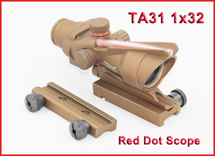 Taktisk Acog Riflescope Ta31 1x32 Red Dot Sight Scope Tan