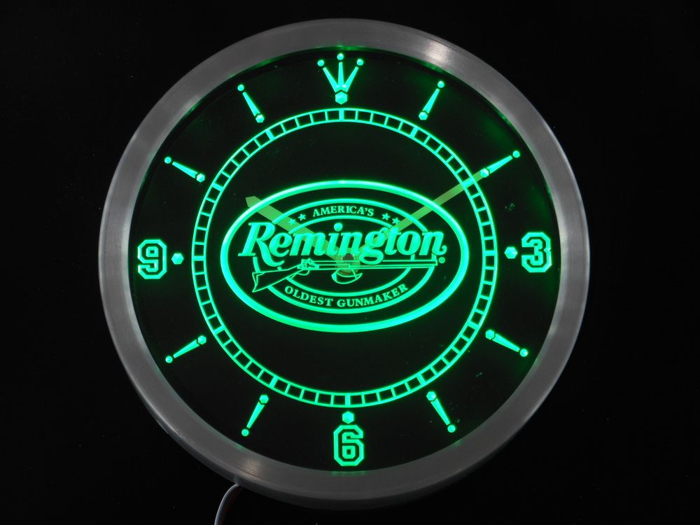 Nc0185 Remington Firearms Hunting Gun Neon Sign LED Wall Clock Kids