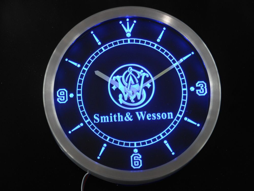 Nc0187 Gun Firearms Neon Sign LED Wall Clock Large Led Wall Clock Large
