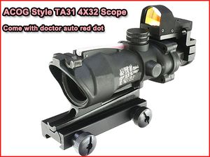 Wholesale rifle acog for sale - Group buy Tactical TA31 ACOG X32 Rifle Scope with Auto Red Dot scope Black