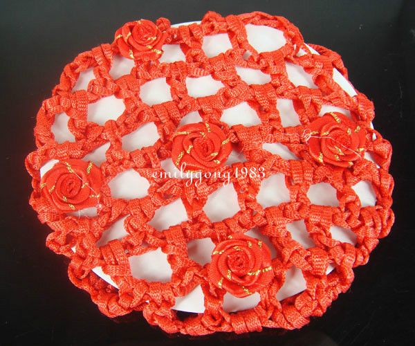 Nouvelle Arrivée À La Main Rose Chignon Couverture Snood Cheveux Net Ballet Danse Patinage Crochet Belles Couleurs Livraison Gratuite