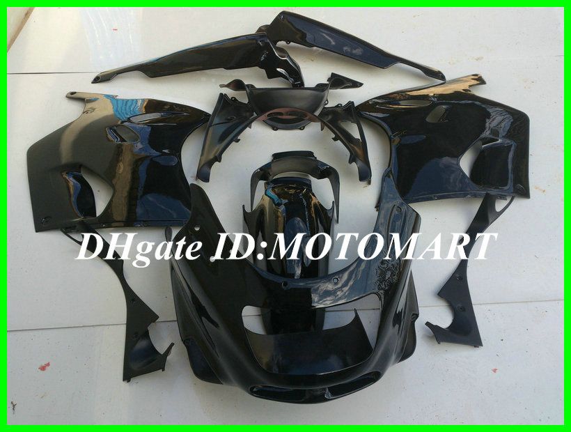 Fairings Kit för Kawasaki ZZR1100 93 94 95 96 97 98 99 00 01 ZX11 1993 2001 ZZR1100D Glans Black Fairing Bodywork + 7Gifts ZU29