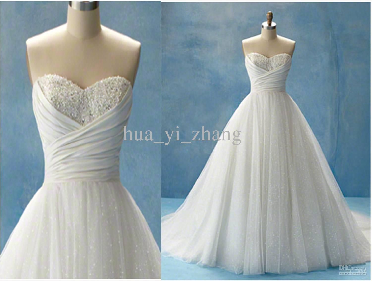 New Cinderella Beach Wedding  Dresses  Glitter  Ball  Gown  