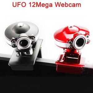 Free Shipping UFO USB 4LED 12mega Web Cam PC Camera Webcam HD With Microphone For Computer PC Laptop Without Retail Package