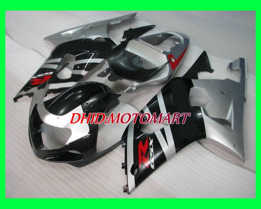 Fairing kit for SUZUKI GSXR600 750 GSXR 600 GSXR 750 K1 01 02 03 2001 2002 2003 silver black Fairings set SX42