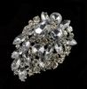 2.5 Inch Rhodium Silver Plated Clear Gemstone and Rhinestone Crystal Large Bridal Bouquet Accessory Pin Brooch