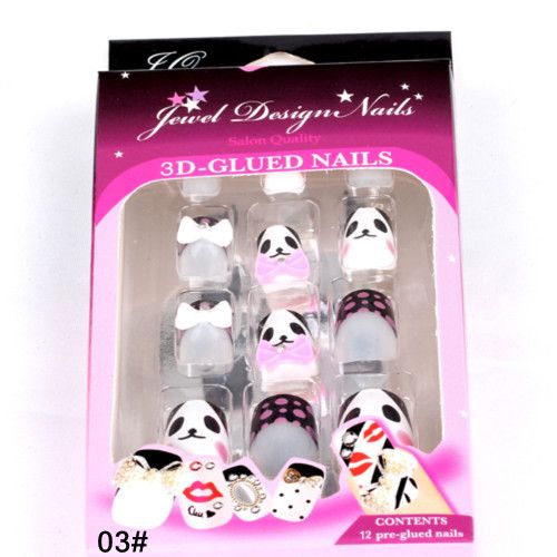 Nagelips Nytt 2013 Full Cover Acrylic False Nails 12 Boxar French Manicure Acrylic Nails Supplies 3D False Nails Pre Design Nail Ti9181612