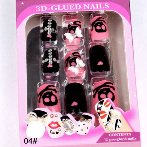 Nagelips Nytt 2013 Full Cover Acrylic False Nails 12 Boxar French Manicure Acrylic Nails Supplies 3D False Nails Pre Design Nail Ti9181612