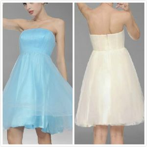 Senhora Simples Estilos New Barato Elegante Especial Strapless Na Altura Do Joelho Vestidos De Dama De Honra / Vestidos De Festa De Casamento