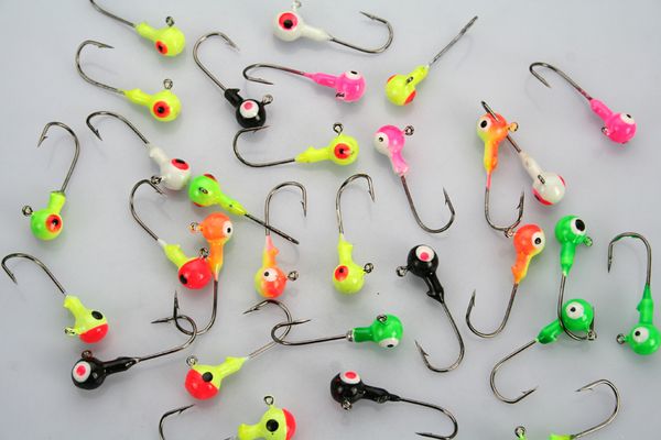 

60pcs ASSORTED FISHING LURES LEAD HEAD JIGS HOOKS 5g