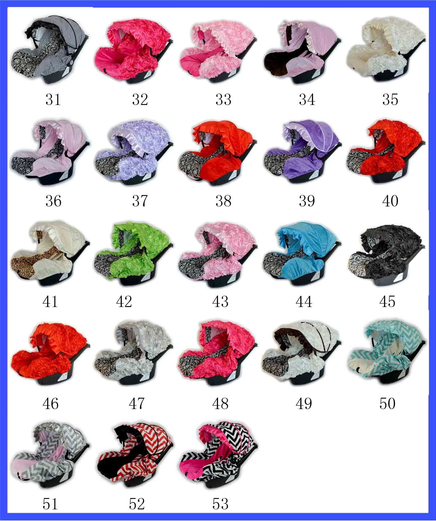 Damask White Black And Pink Infant Car Seat Cover Baby Car Seat Cover Canopy Cover Fit Most