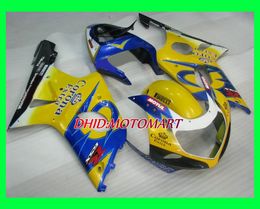 Motorcycle Fairing kit for SUZUKI GSXR1000 K2 00 01 02 GSXR 1000 2000 2001 2002 Top Yellow blue Fairings set SD08