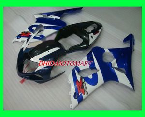 Motorcykel Fairing Kit för Suzuki GSXR1000 K2 00 01 02 GSXR 1000 2000 2001 2002 Top White Blue Fairings Set SD11