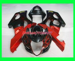 Injection Mould Fairing kit for SUZUKI GSXR1000 K3 03 04 GSXR 1000 2003 2004 ABS Red flames black Fairings set SE10