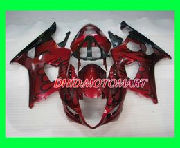 Injection mold Fairing kit for SUZUKI GSXR1000 K3 03 04 GSXR 1000 2003 2004 Black flames red Fairings set SE21