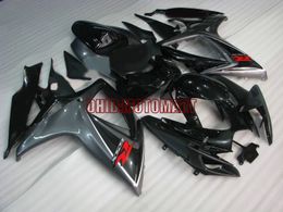 7gifts!! Fairing set for SUZUKI GSXR600 750 2006 2007 GSXR 600 GSXR 750 K6 06 07 GSX-R600 grey gloss black Fairings kit Sp45