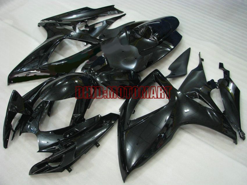 Conjunto de Carenagem ABS para SUZUKI GSXR600 750 2007 2007 Kit GSXR 600 GSXR 750 K6 06 07 gloss preto + 7 presentes Sp66