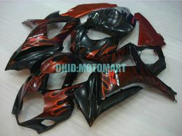 Motorcycle Fairing kit for SUZUKI GSXR1000 K7 07 08 GSXR 1000 2007 2008 ABS Red flames black Fairings set+gifts SBC20