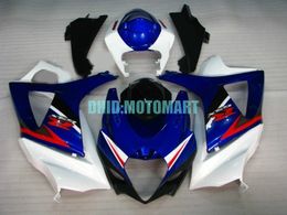 Motorcycle Fairing kit for SUZUKI GSXR1000 K7 07 08 GSXR 1000 2007 2008 ABS White blue Fairings set+gifts SBC21