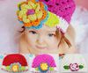 Wholesale - Handmade Knitted Baby Flower Hat Spring Crochet Girls' Hat Baby Crocheted Beanie caps 10pc HT01