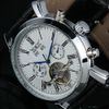 Nieuwe mode luxe jaragar merk Mechanische mannen horloges tourbillon automatische complete kalender wijzerplaat echt lederen relogio6073475