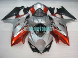 Motorcycle Fairing kit for SUZUKI GSXR1000 K7 07 08 GSXR 1000 2007 2008 ABS Red silver Fairings set+gifts SBC39