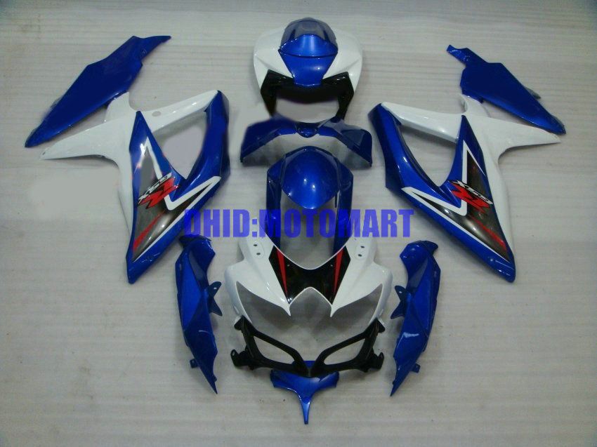 7gifts !! Kit de Carenagem personalizado para SUZUKI GSXR600 750 2008 2009 GSXR 600 GSXR 750 K8 08 09 branco azul Conjunto de Carcaças Sw52