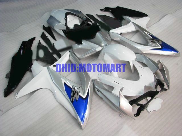 7gifts !! Kit de carénage pour SUZUKI GSXR600 750 2008 2009 GSXR 600 GSXR 750 K8 08 09 blanc noir Kit de carénages Sw55